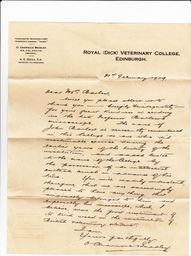 Letter from Charnock Bradley